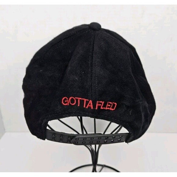 Vintage 1996 FLED Promo Snapback Hat Black Cap GOTTA FLED Mohr's Red Embroidered - Picture 3 of 6